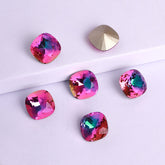 Heliotrope Cushion Square Shape High Quality Glass Pointed Back Fancy Rhinestones WholesaleRhinestone